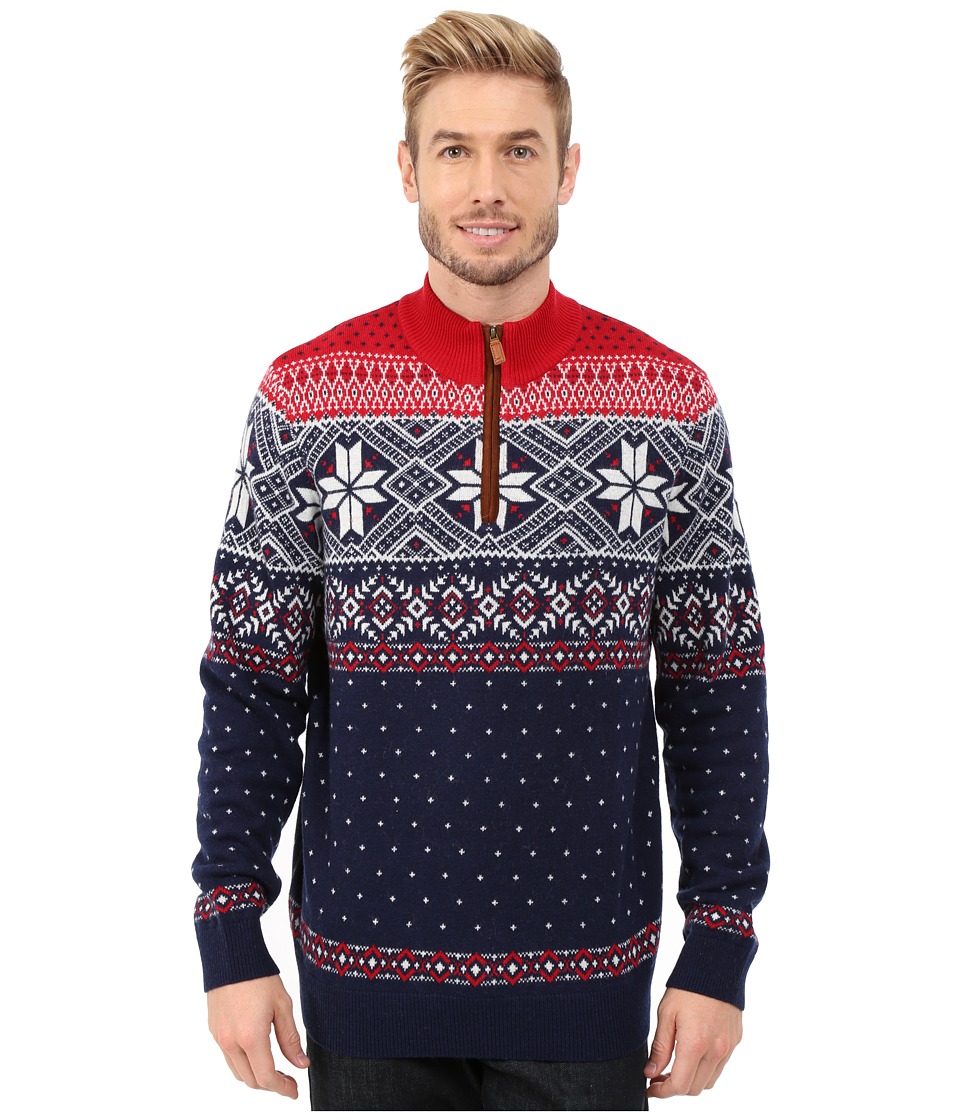 Vineyard Vines - All Over Fairisle 1/4 Zip Shirt (Deep Bay) Men