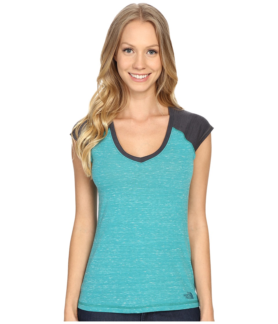 The North Face - Short Sleeve EZ Raglan Tee (Teal Blue Melange) Women