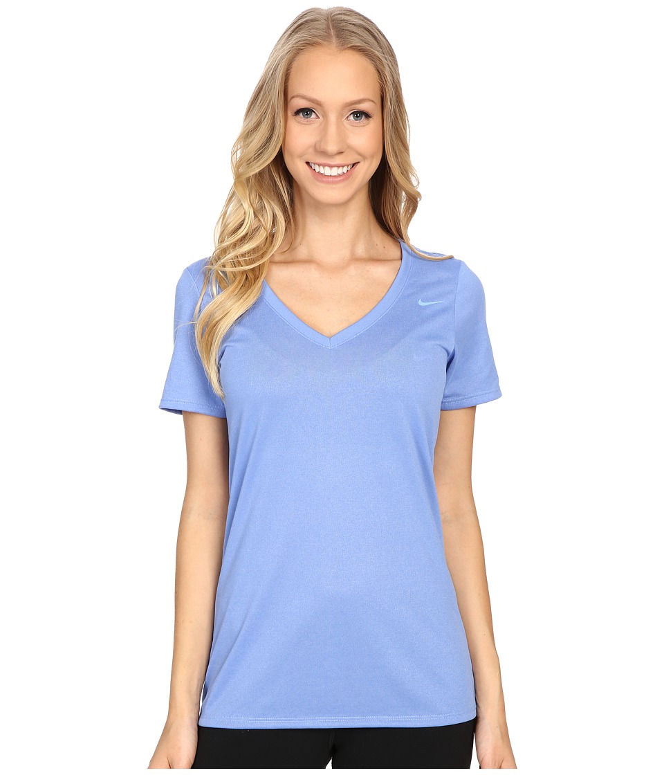 Nike - Legend 2.0 V-Neck Training Tee (Chalk Blue/Chalk Blue) Women