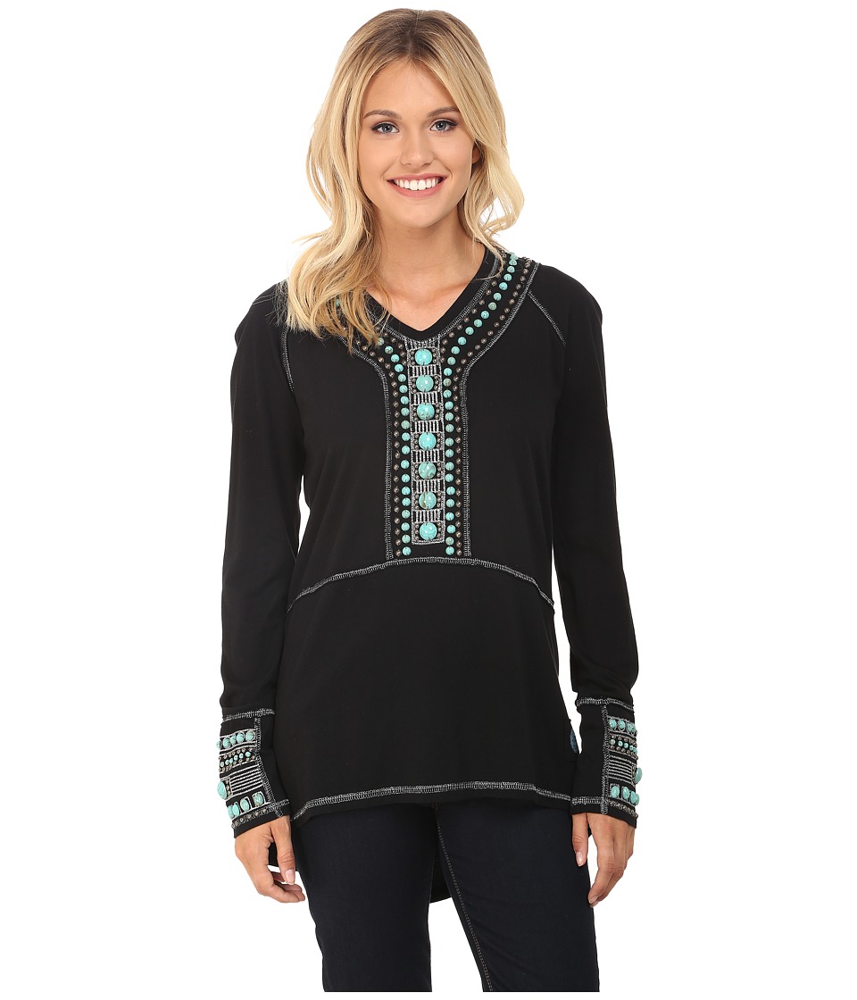 Double D Ranchwear - Zambullo Top (Black) Women's Clothing