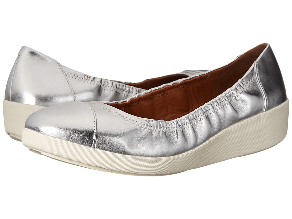FitFlop - F-Pop Ballerina (Silver) Women