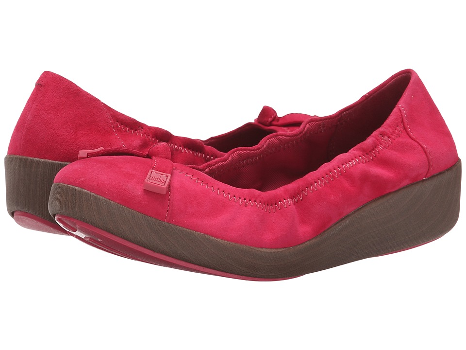 FitFlop F-Pop Ballerina Suede (Raspberry) Women