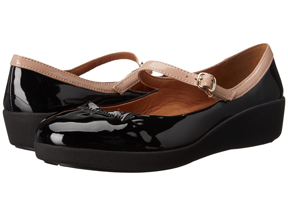 FitFlop - F-Pop Maryjane Patent (All Black) Women