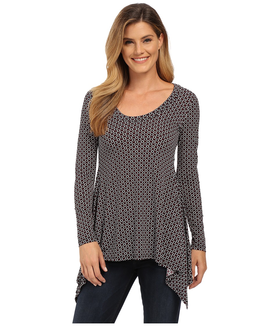 Karen Kane - Long Sleeve Handkerchief Top (Print) Women's Clothing Karen Kane - Long Sleeve Handkerchief Top (Print) Women's Clothing
