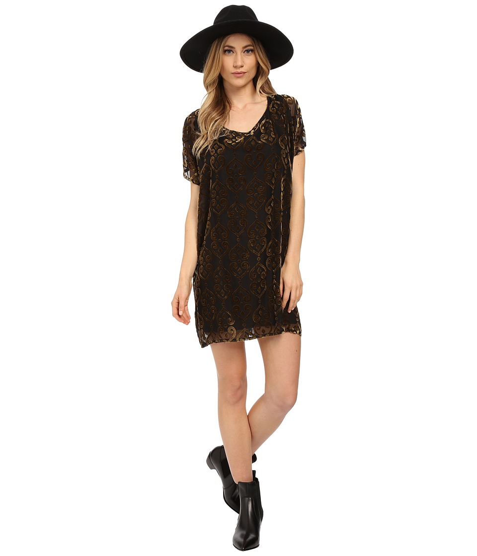 BB Dakota Milan Burnout Velvet Poncho Dress (Black) Women