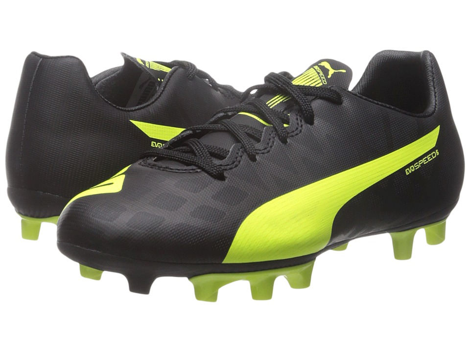 Puma Kids evoSPEED 5.4 FG Jr (Little Kid/Big Kid) (Black/Safety Yellow/White) Kids Shoes