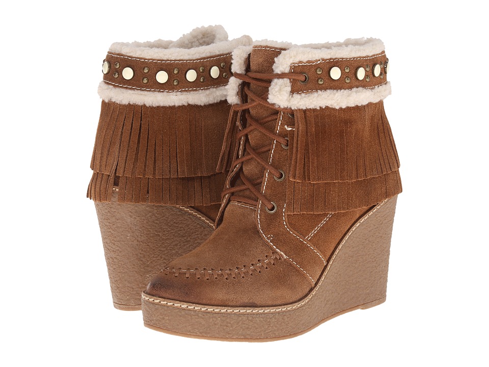 Sam Edelman Kemper (Mocha Latte/Ivory Oily Velour Suede/Shearling) Women
