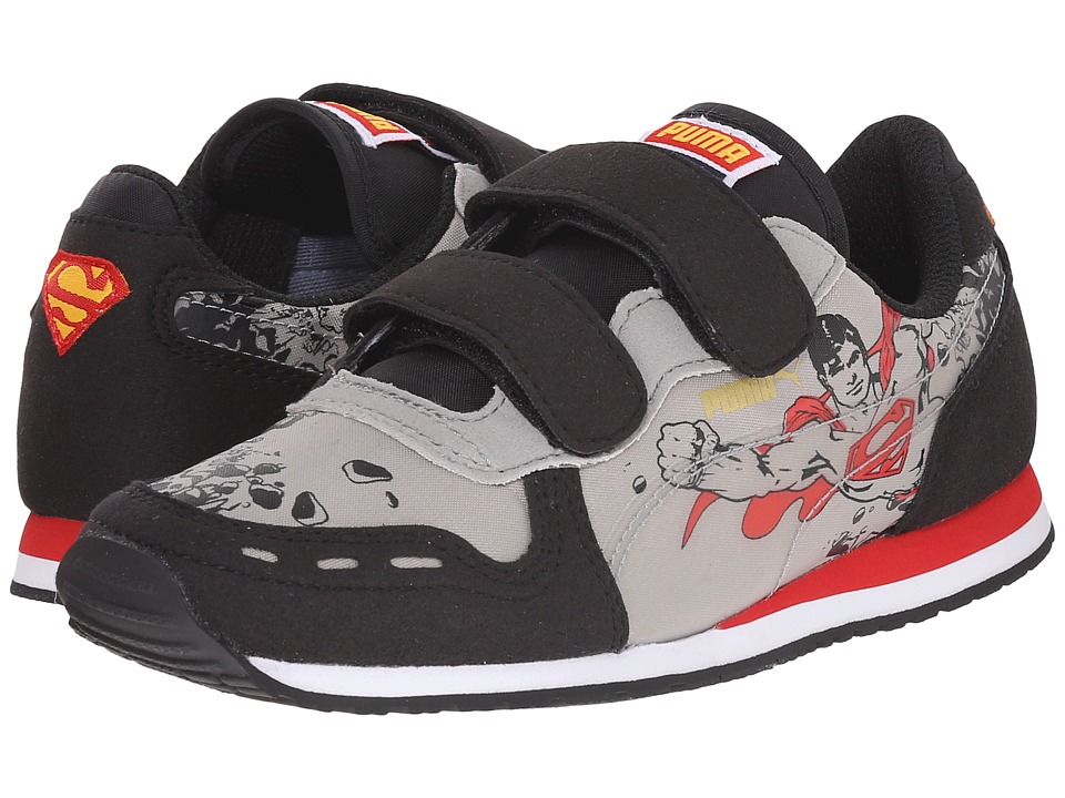 Puma Kids Cabana Racer Superman V (Toddler/Little Kid/Big Kid) (Black/Limestone Gray) Kids Shoes