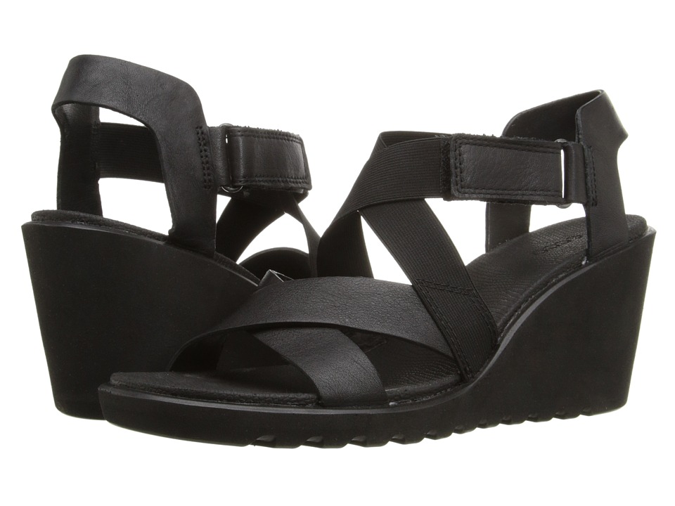 UPC 809702164016 product image for ECCO - Freja Wedge Sandal Strap (Black) Women's Wedge Shoes | upcitemdb.com