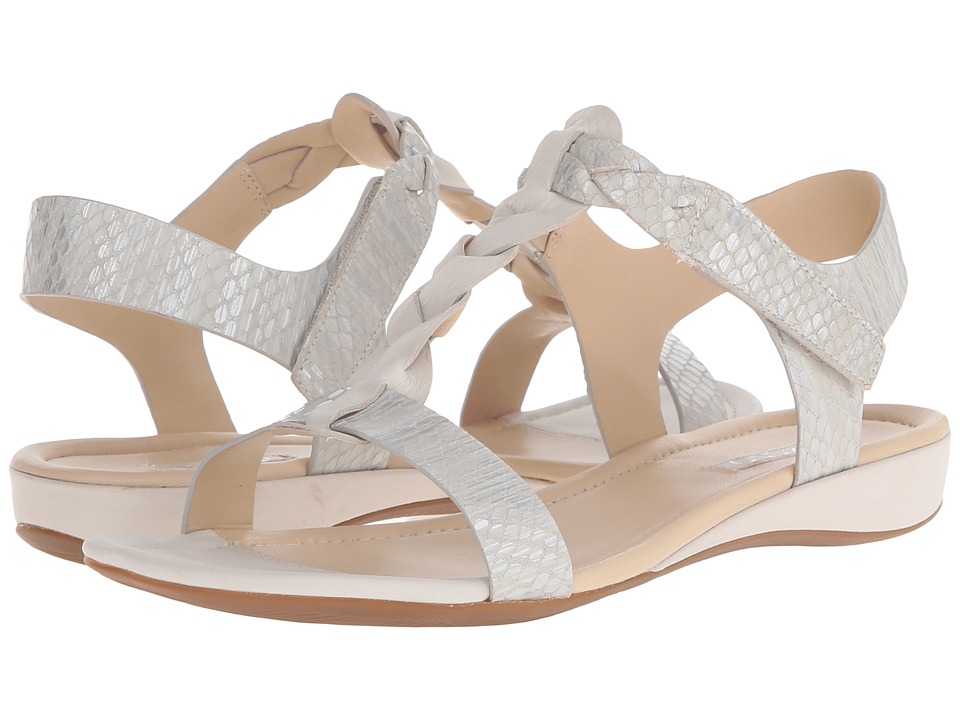 ECCO Bouillon Knot Sandal II (White/White/Silver Metallic) Women