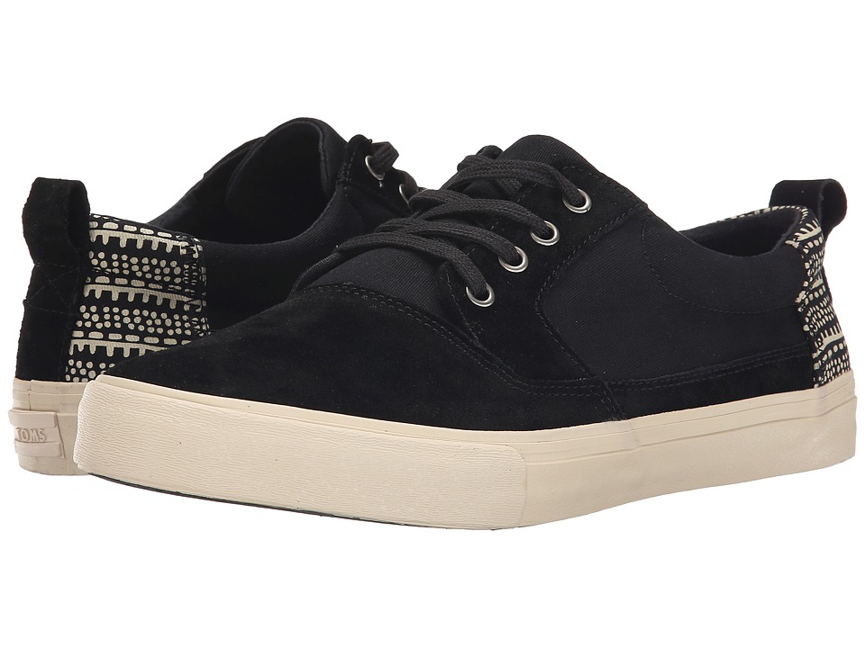 TOMS - Valdez (Black Suede/Cotton Twill/Tribal) Men