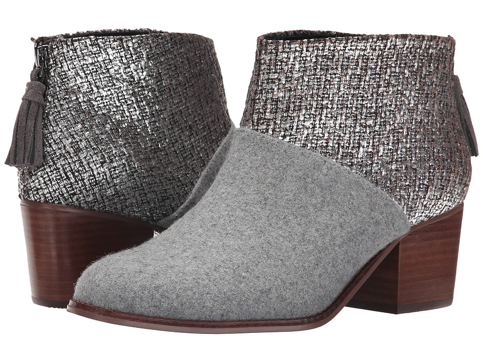 TOMS Leila Bootie (Grey Felt Shine Boucle) Women