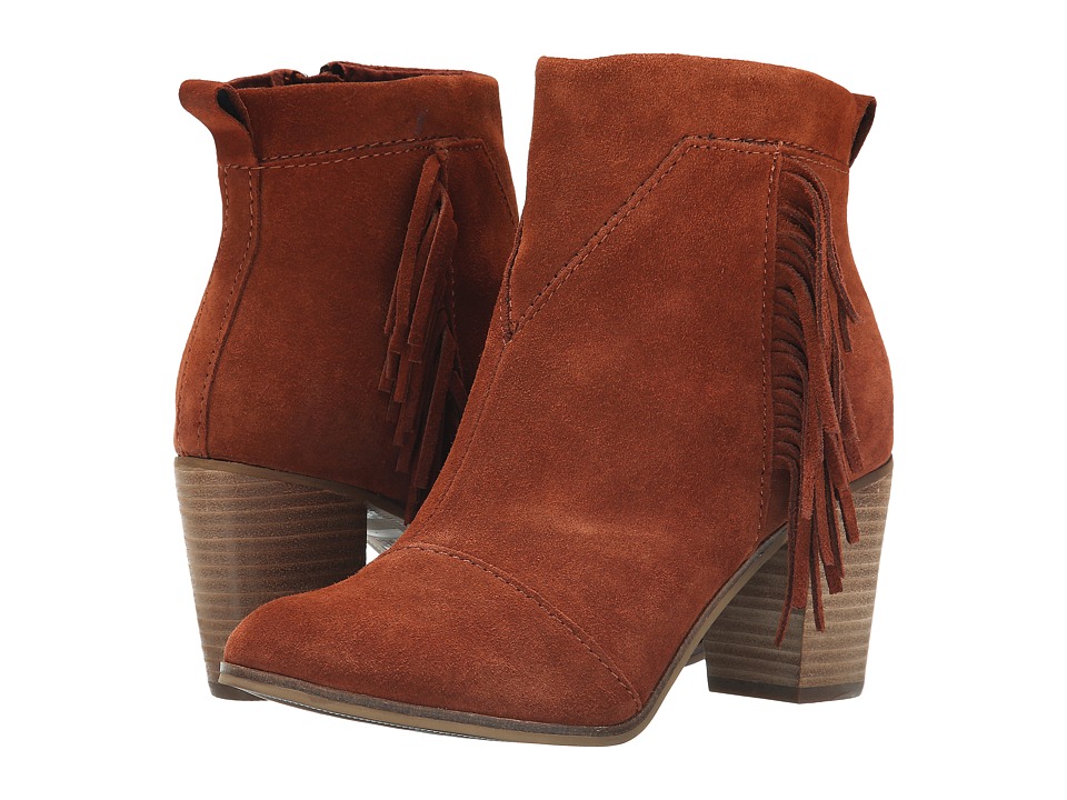 TOMS Lunata Bootie (Cognac Suede) Women