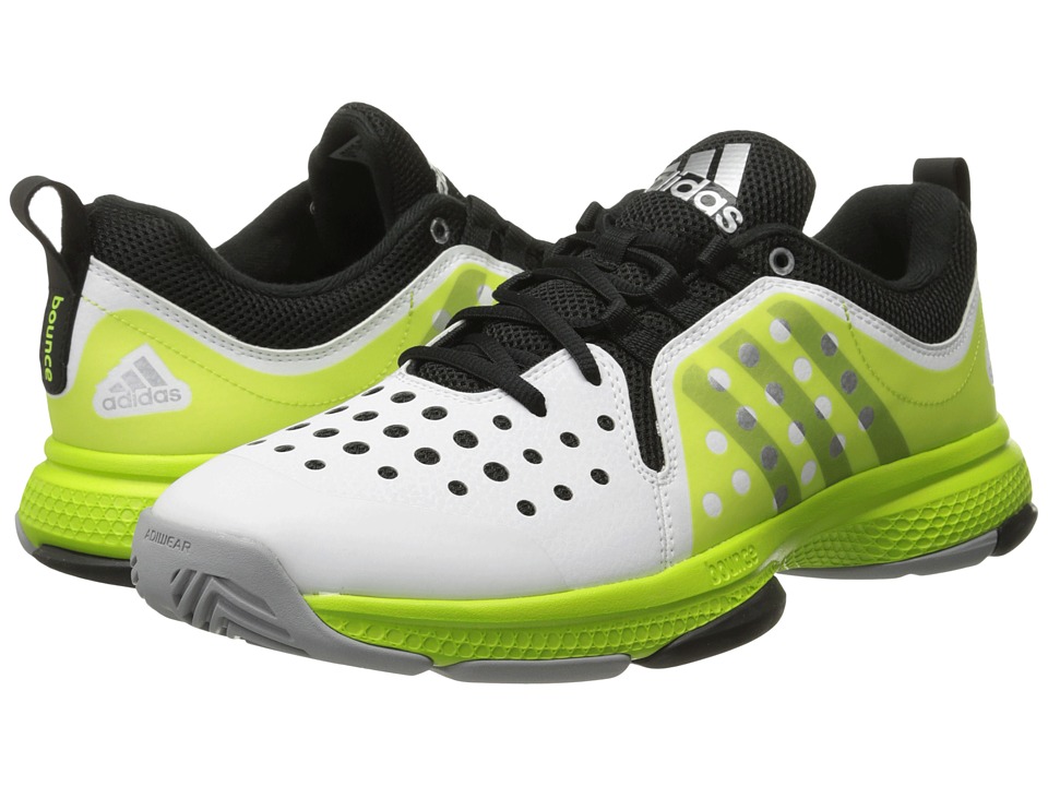 adidas Barricade Classic Bounce (White/Black/Semi Solar Slime) Men