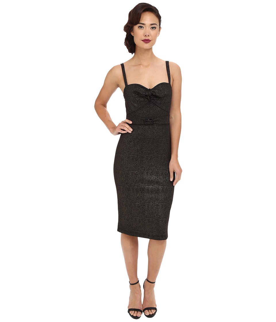 Stop Staring! - Larissa Fitted Dress (Black/Gold) Women