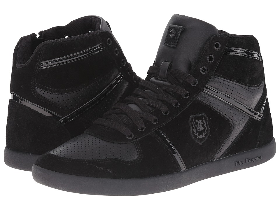 The Kooples - Sport Smooth and Split Leather Sneaker (Black) Men