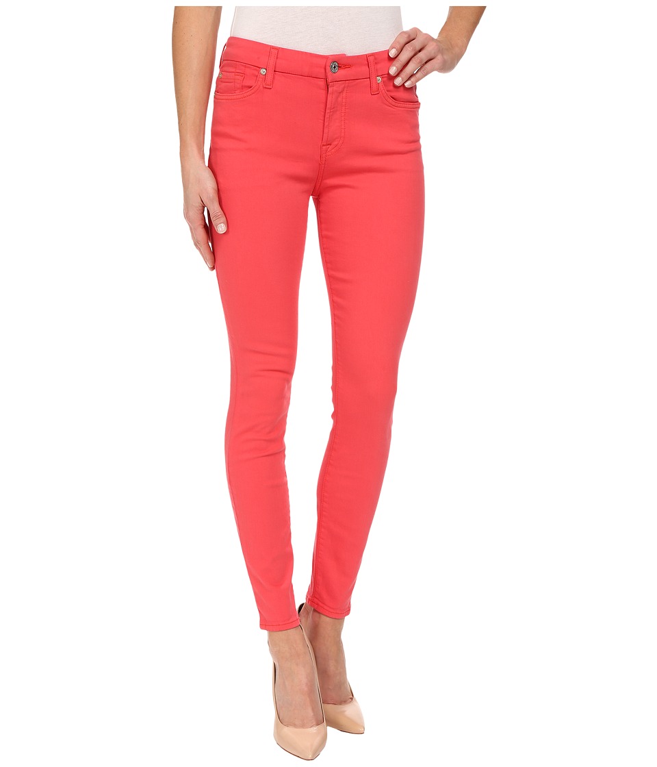 7 For All Mankind The Mid Rise Ankle Skinny in Cherry Red (Cherry Red) Women