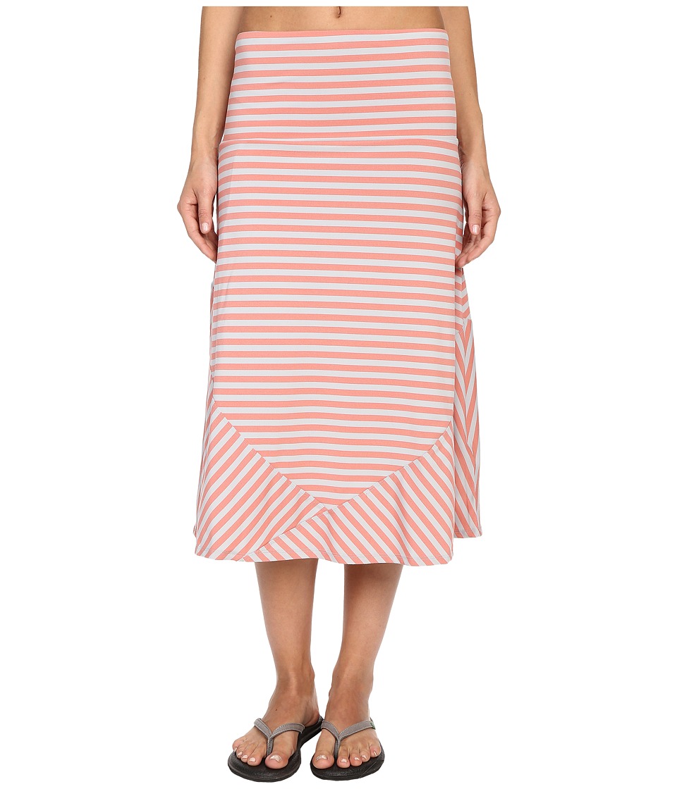 ExOfficio Wanderluxtm Stripe Convertible Skirt (Hot Coral) Women