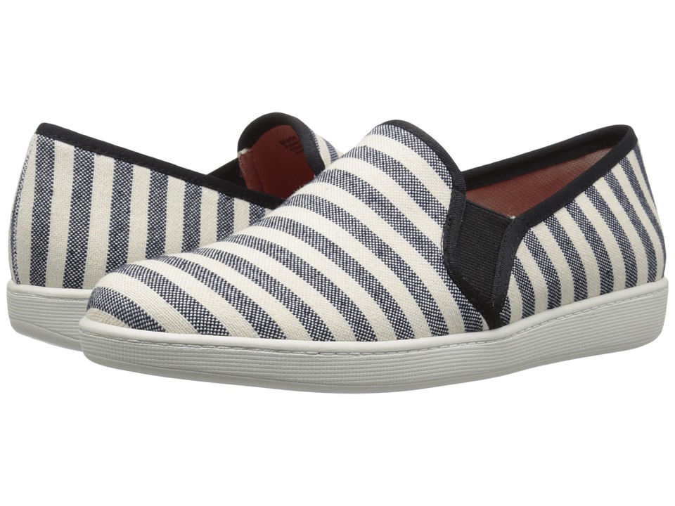 Trotters Americana (Black/Cream Striped Canvas) Women