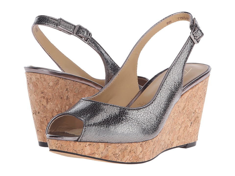 Trotters Allie (Pewter Irridescent Snake Embossed Leather) Women