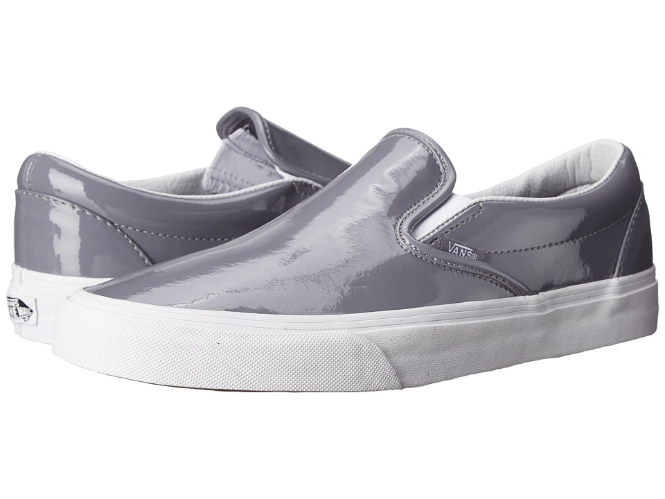 Vans Classic Slip-On ((Tumble Patent) Gray) Skate Shoes