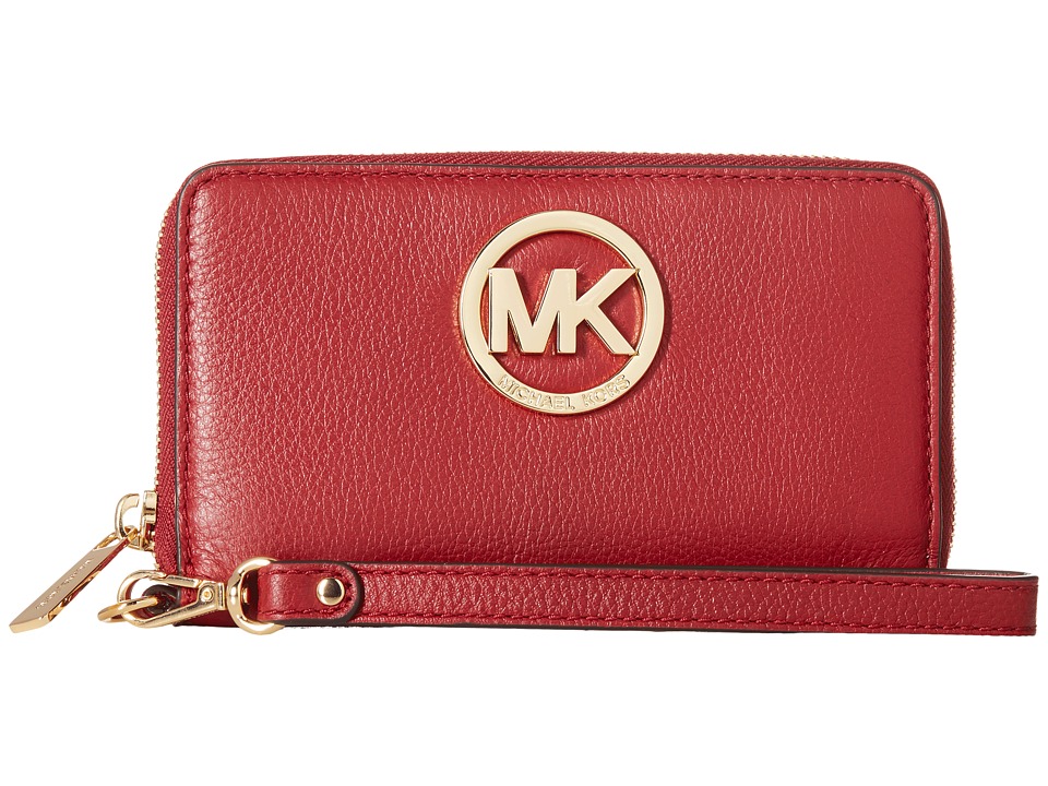 MICHAEL Michael Kors - Fulton Large Flat Multi Funt Phone Case (Cherry) Cell Phone Case
