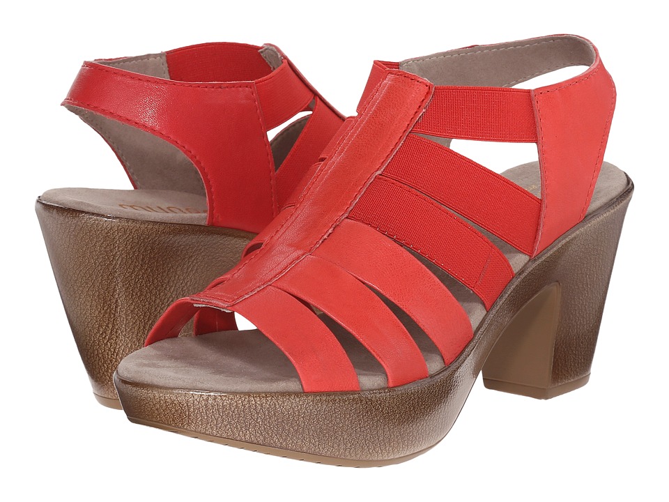 Munro Cookie (Coral Leather/Matching Elastic) High Heels