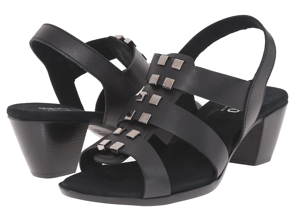 Munro Maggie (Black Leather/Graphite Ornament) Women