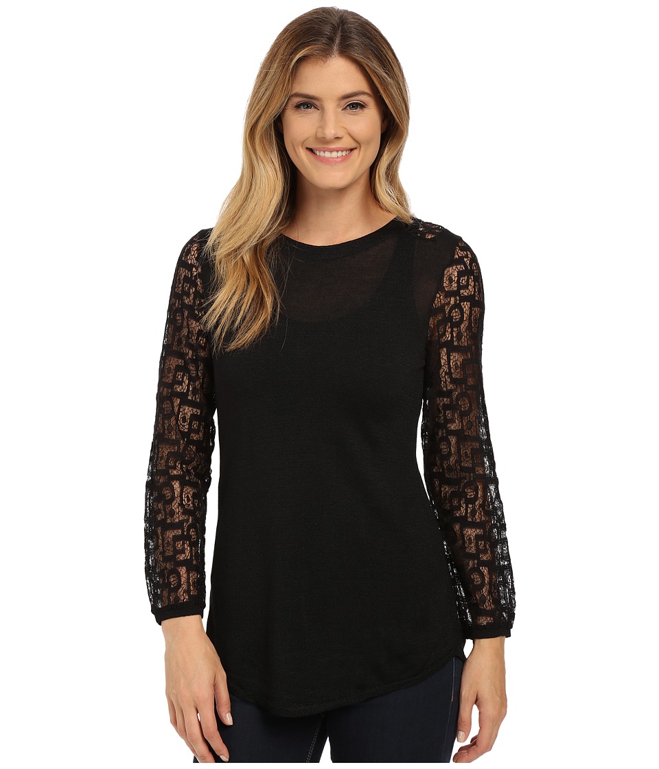 NIC+ZOE Onyx Lace Top (Black Onyx) Women