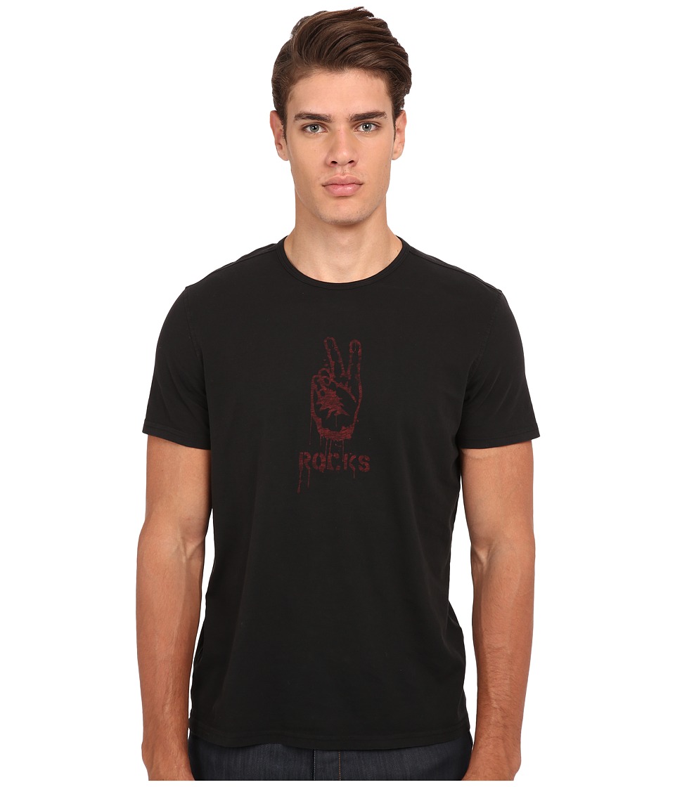John Varvatos Star U.S.A. - Peace Rocks Graphic Tee K2221R4B (Black) Men