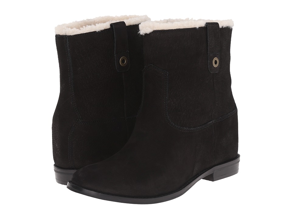 Cole Haan Zillie WP Shearling Bootie (Black Leather/Shearling) Women