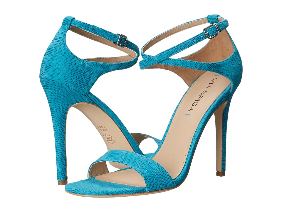 Via Spiga - Tiara (Caribbean Blue Dotted Suede Leather) High Heels