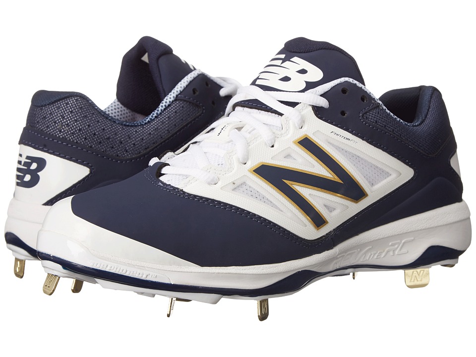 new balance men's 4040 v3 metal baseball cleats white and gold