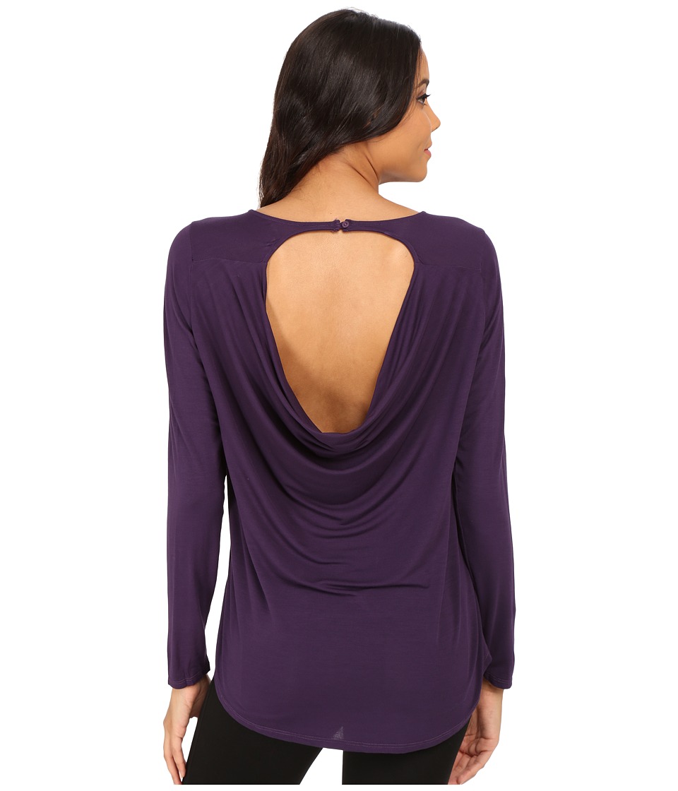 Michael Stars Jersey Lycra Long Sleeve Crew w/ Back Drape (Gypsy) Women