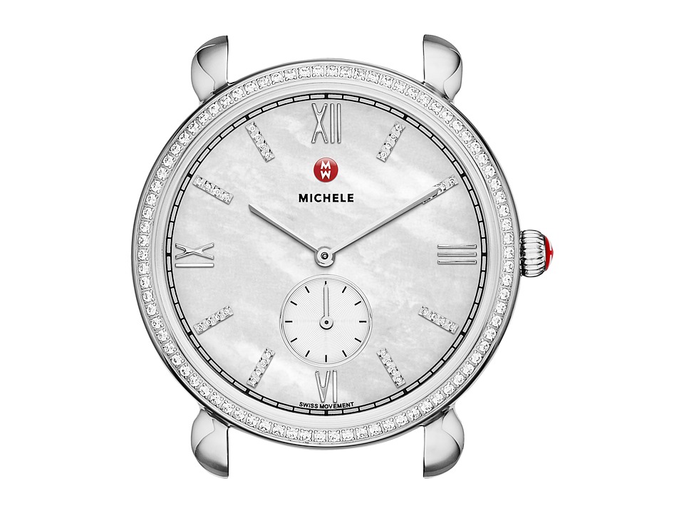 Michele - 18mm Gracile Diamond Stainless Diamond Dial (Stainless Steel) Watches