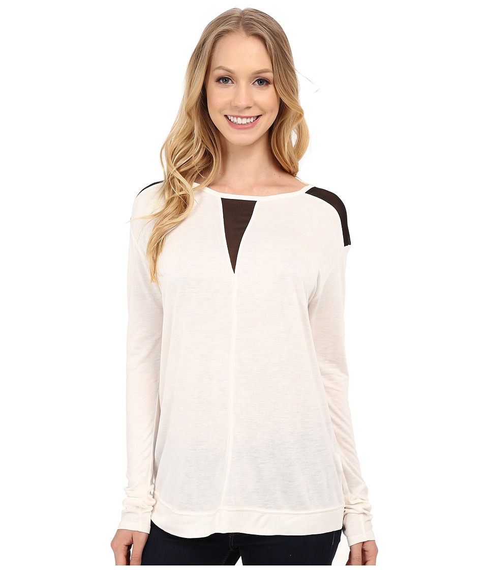 Calvin Klein Jeans - Long Sleeve Solid Voyeur Top (Pristine) Women