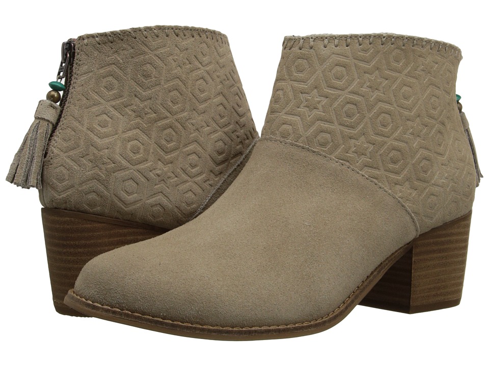 TOMS Leila Bootie (Oxford Tan Suede Embossed) Women