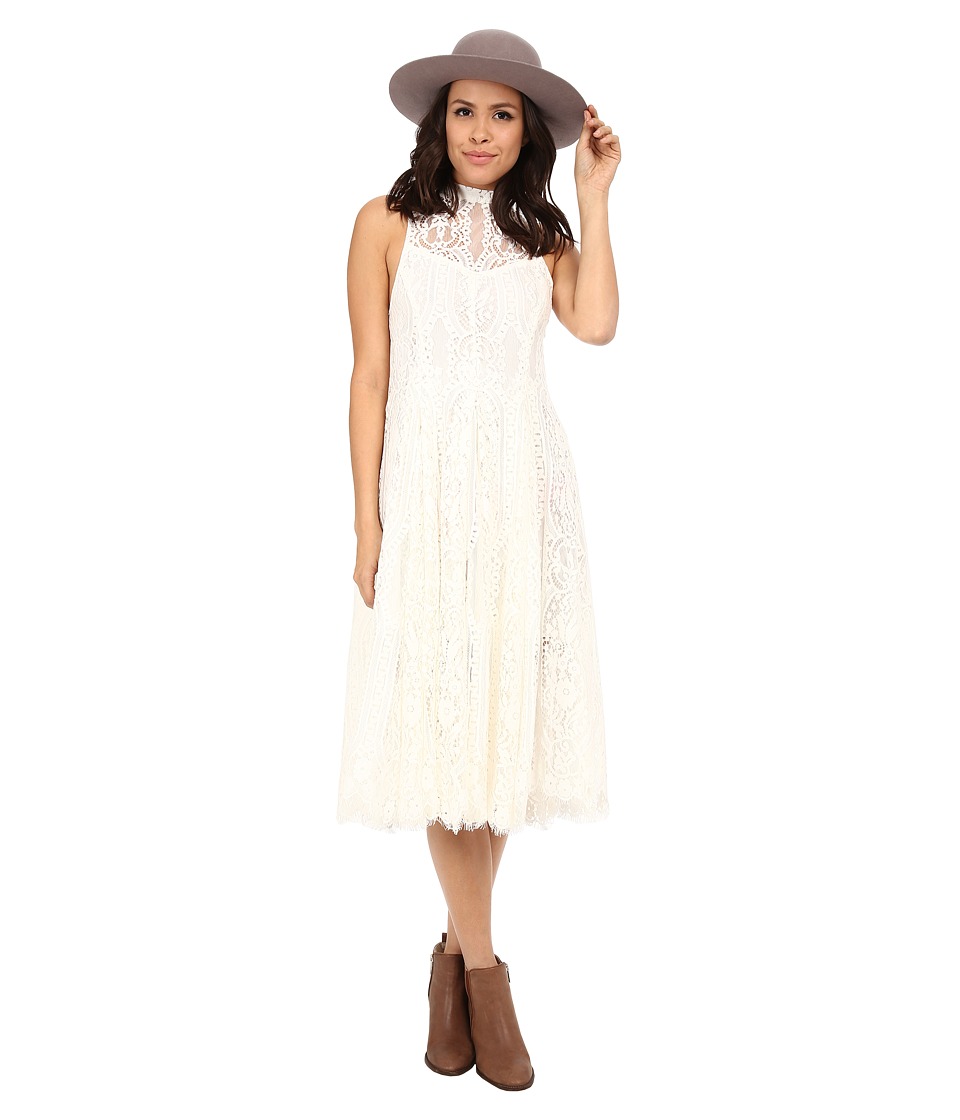 Free People Angel Rays Trapeze Midi Dress (Ivory) Women