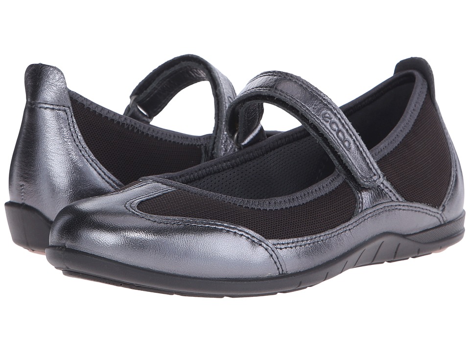 ECCO Bluma MJ Sandal (Dark Shadow Metallic/Licorice) Women
