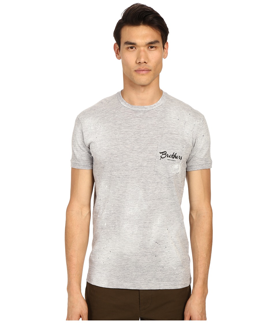 DSQUARED2 Clothesline Dan Pocket T-Shirt (Grey Melange) Men