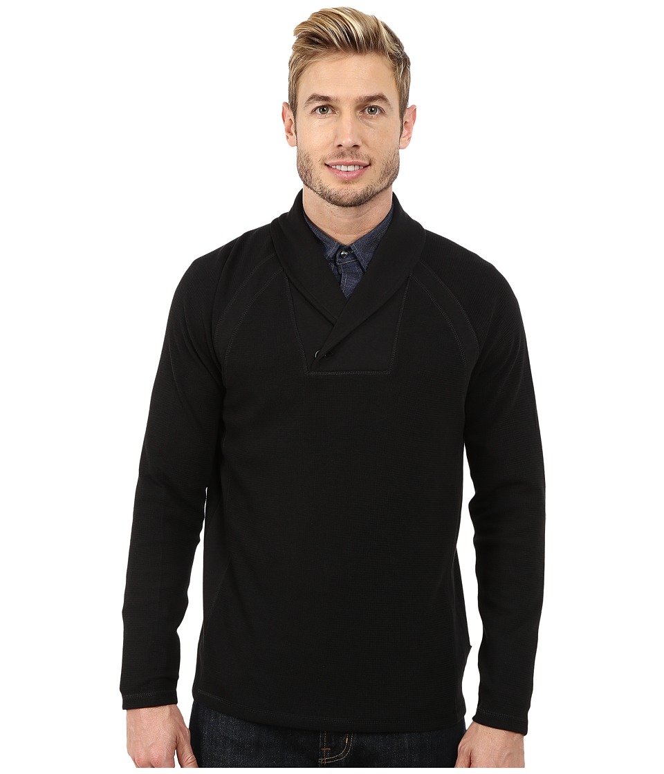 UPC 797762372178 product image for Calvin Klein - Solid Fabric Blocked Shawl Collar Sweatshirt (Black) Men's Sweats | upcitemdb.com