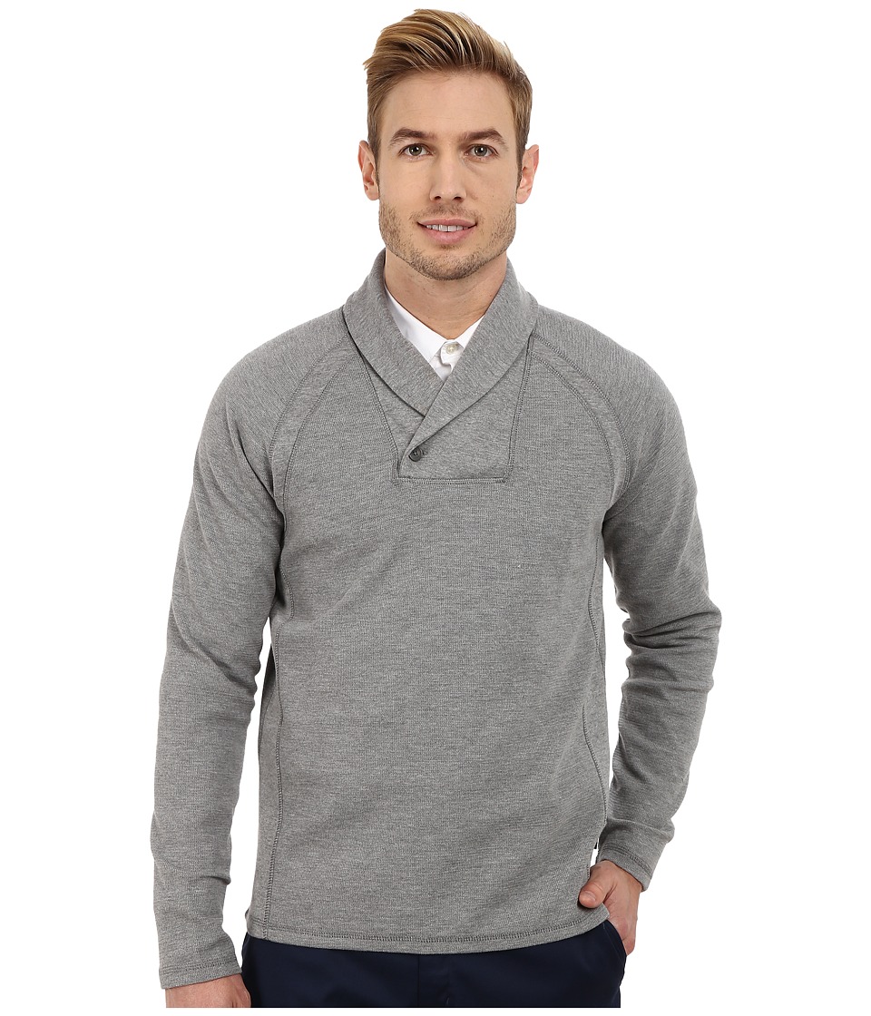 UPC 797762372222 product image for Calvin Klein - Solid Fabric Blocked Shawl Collar Sweatshirt (Medium Grey Heather | upcitemdb.com