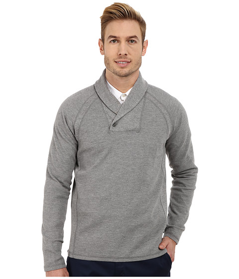 UPC 797762372253 product image for Calvin Klein - Solid Fabric Blocked Shawl Collar Sweatshirt (Medium Grey Heather | upcitemdb.com