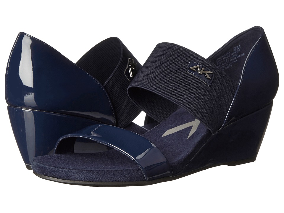 Womens Sandals Anne Klein Cailina Navy/Navy Synthetic Womens Sandals Anne Klein Cailina Navy/Navy Synthetic