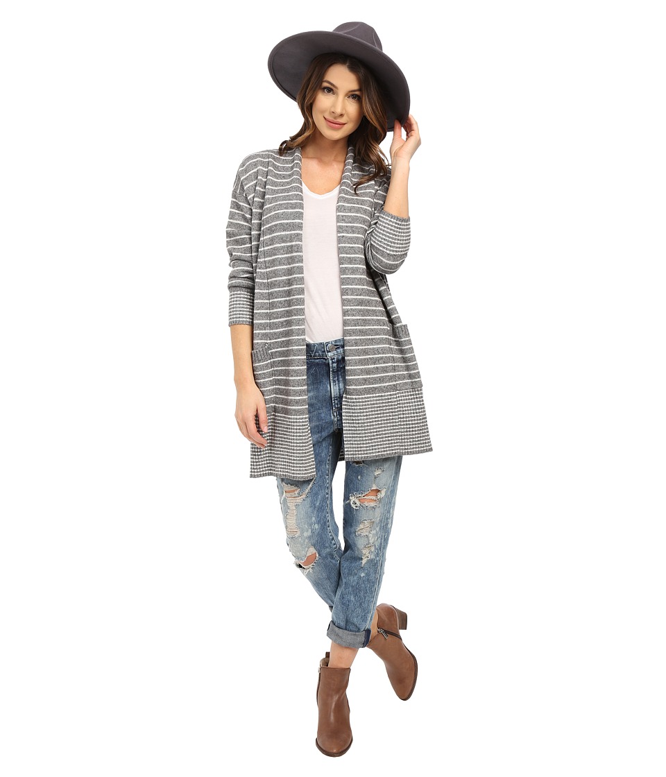Splendid - Needle Stripe Cardigan (Heather Cinder) Women