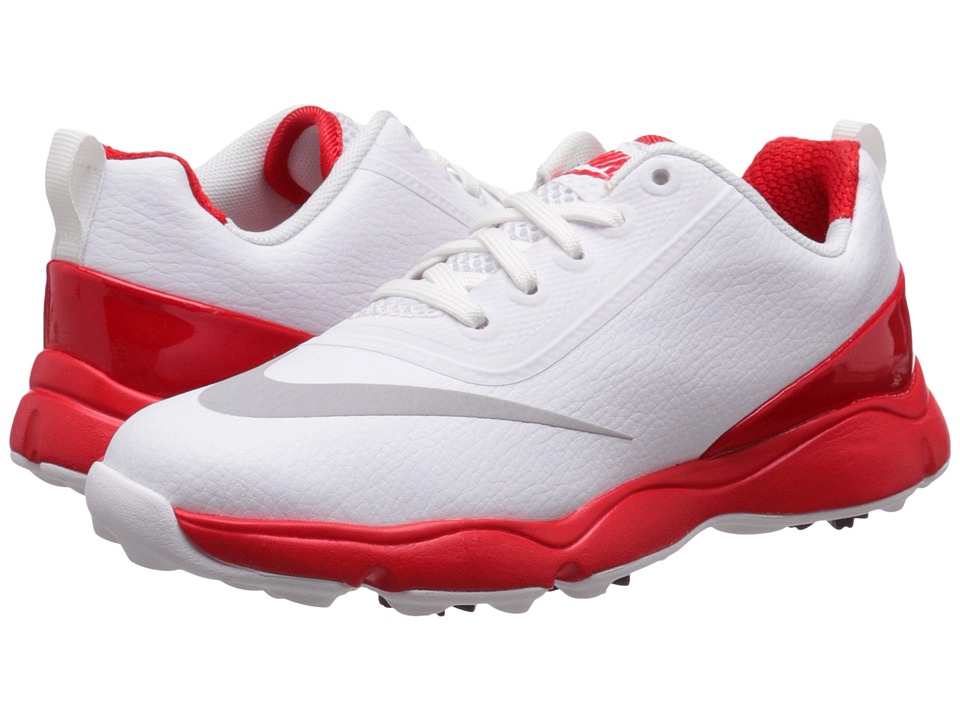 Nike Golf Control Jr. (Little Kid/Big Kid) (White/Metallic Silver/Bright Crimson) Men
