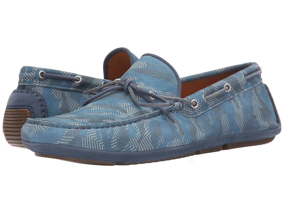 Aquatalia Blake (Denim Blue Printed Suede) Men