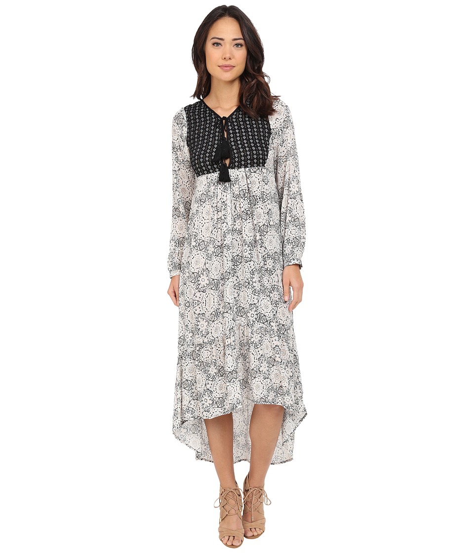 Brigitte Bailey - Evelyn Printed Maxi Dress with Tassels (Cream/Black) Women