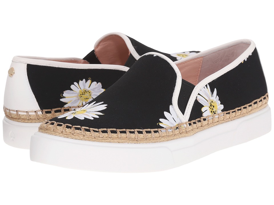 Kate Spade New York Cory (Black Falling Daisy Printed Fabric/White Nappa) Women
