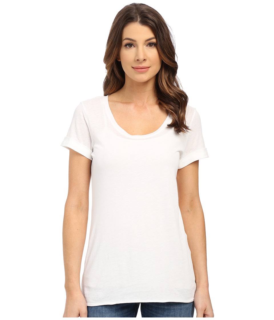 Splendid - Vintage Whisper Short Sleeve Scoop Tee (Paper) Women